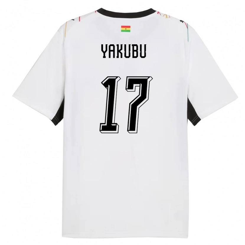 Danxen Kid Ghana Mustapha Yakubu #17 White Black Yellow Home Jersey 26-28 T-Shirt