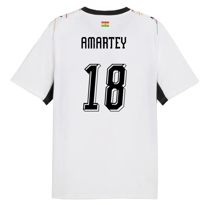 Danxen Kid Ghana Daniel Amartey #18 White Black Yellow Home Jersey 26-28 T-Shirt