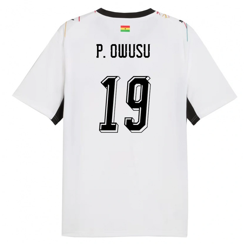 Danxen Kid Ghana Prince Owusu #19 White Black Yellow Home Jersey 26-28 T-Shirt
