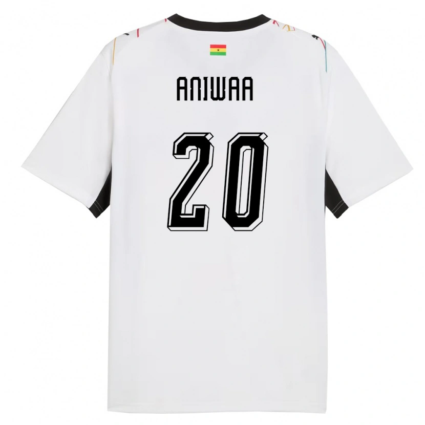 Danxen Kid Ghana Louisa Aniwaa #20 White Black Yellow Home Jersey 26-28 T-Shirt