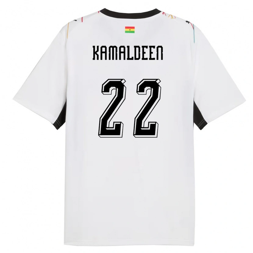 Danxen Kid Ghana Kamaldeen Sulemana #22 White Black Yellow Home Jersey 26-28 T-Shirt
