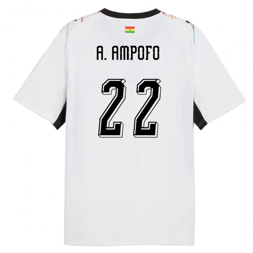 Danxen Kid Ghana Eugene Amankwah Ampofo #22 White Black Yellow Home Jersey 26-28 T-Shirt