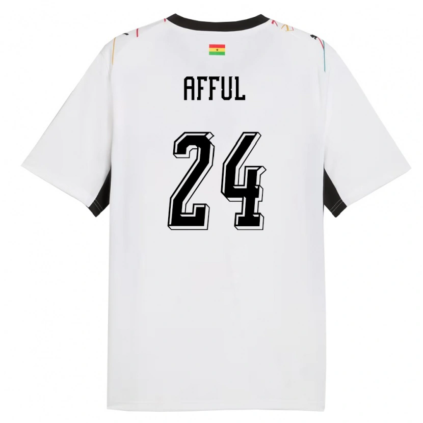 Danxen Kid Ghana Isaac Afful #24 White Black Yellow Home Jersey 26-28 T-Shirt