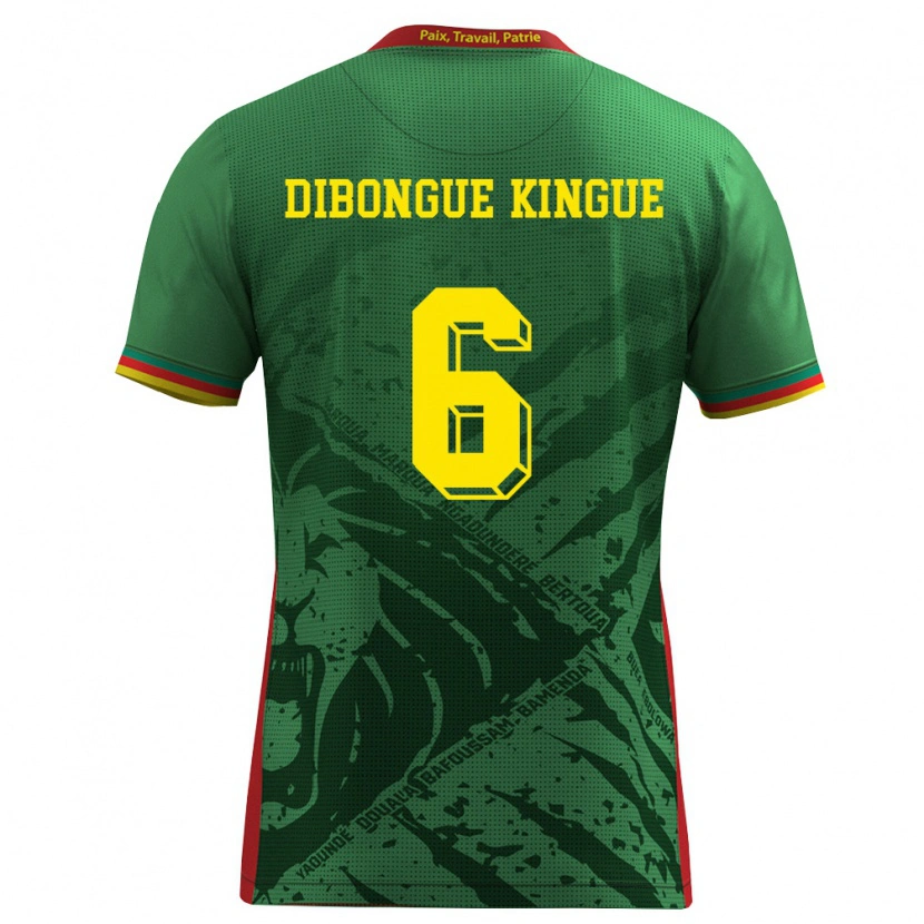 Danxen Kid Cameroon Gael Dibongue Kingue #6 Green Yellow Red Home Jersey 26-28 T-Shirt