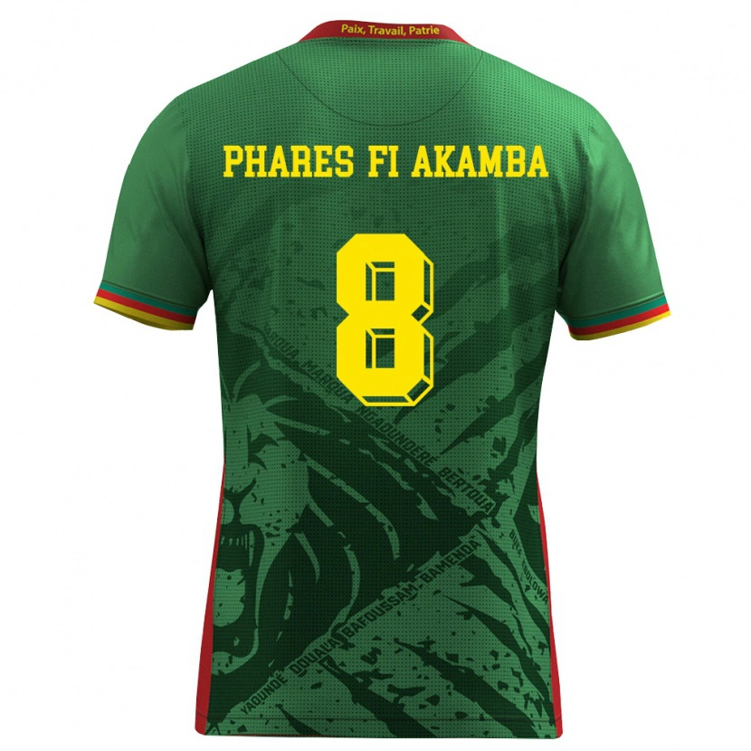 Danxen Kid Cameroon Collins Phares Fi Akamba #8 Green Yellow Red Home Jersey 26-28 T-Shirt