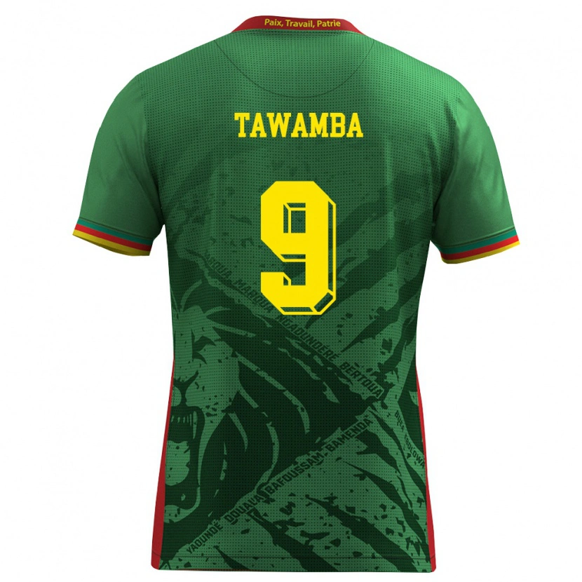 Danxen Kid Cameroon Leandre Tawamba #9 Green Yellow Red Home Jersey 26-28 T-Shirt