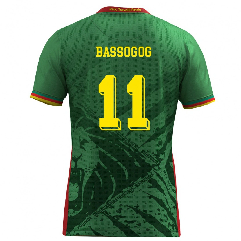 Danxen Kid Cameroon Christian Bassogog #11 Green Yellow Red Home Jersey 26-28 T-Shirt
