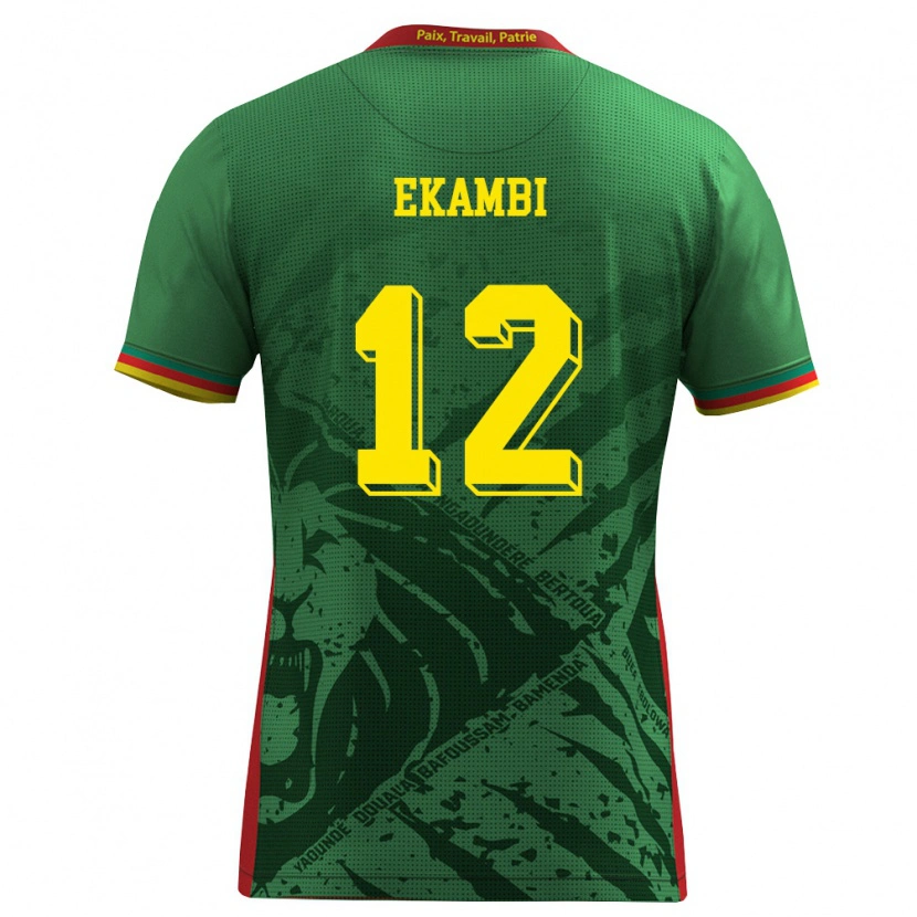 Danxen Kid Cameroon Karl Toko Ekambi #12 Green Yellow Red Home Jersey 26-28 T-Shirt