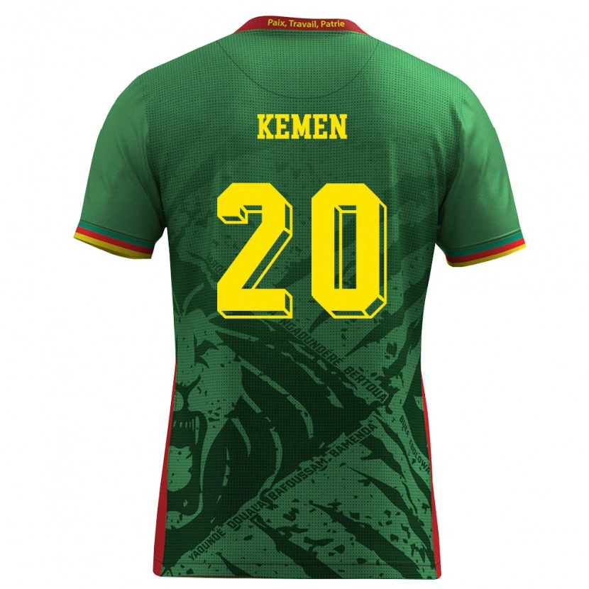 Danxen Kid Cameroon Olivier Kemen #20 Green Yellow Red Home Jersey 26-28 T-Shirt