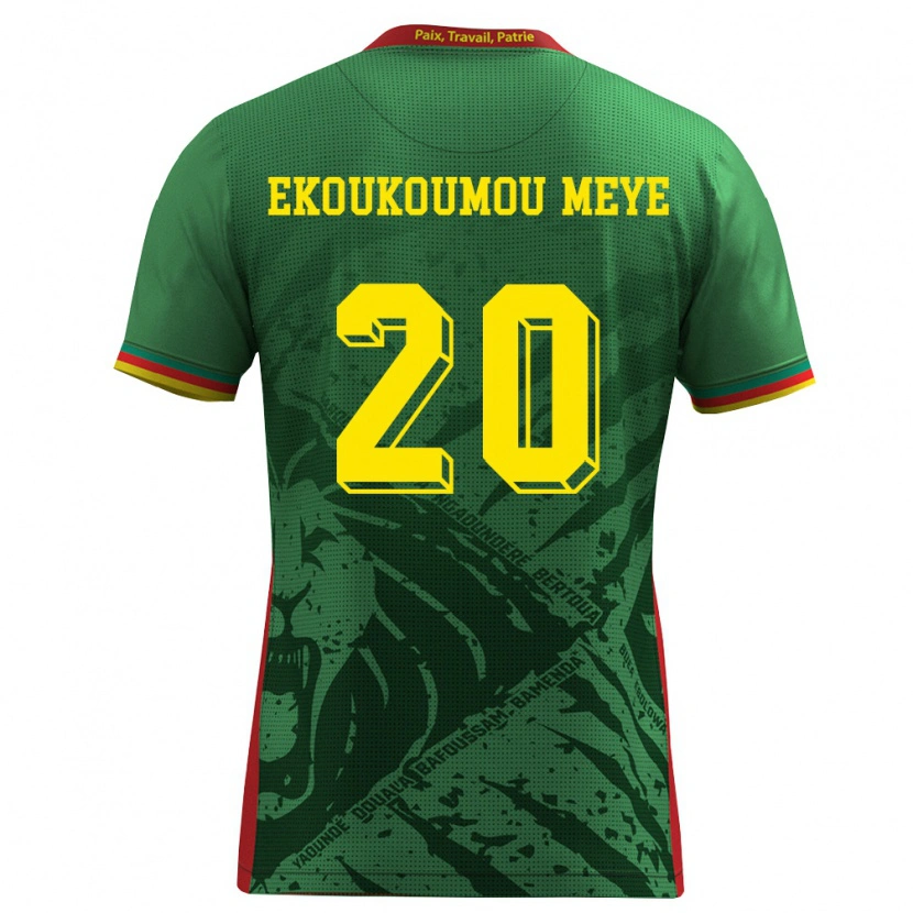Danxen Kid Cameroon Ivan Donald Ekoukoumou Meye #20 Green Yellow Red Home Jersey 26-28 T-Shirt