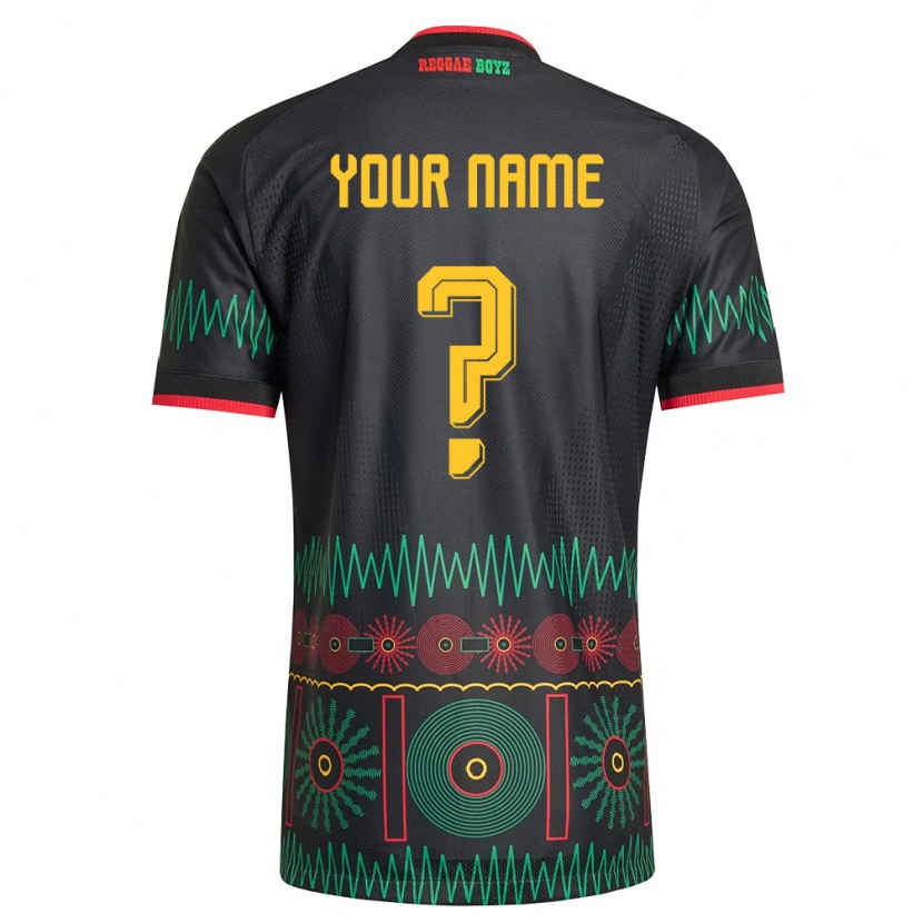Danxen Kid Jamaica Your Name #0 Black Red Yellow Away Jersey 26-28 T-Shirt