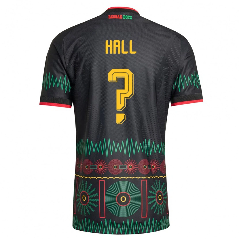 Danxen Kid Jamaica Tyrese Hall #0 Black Red Yellow Away Jersey 26-28 T-Shirt