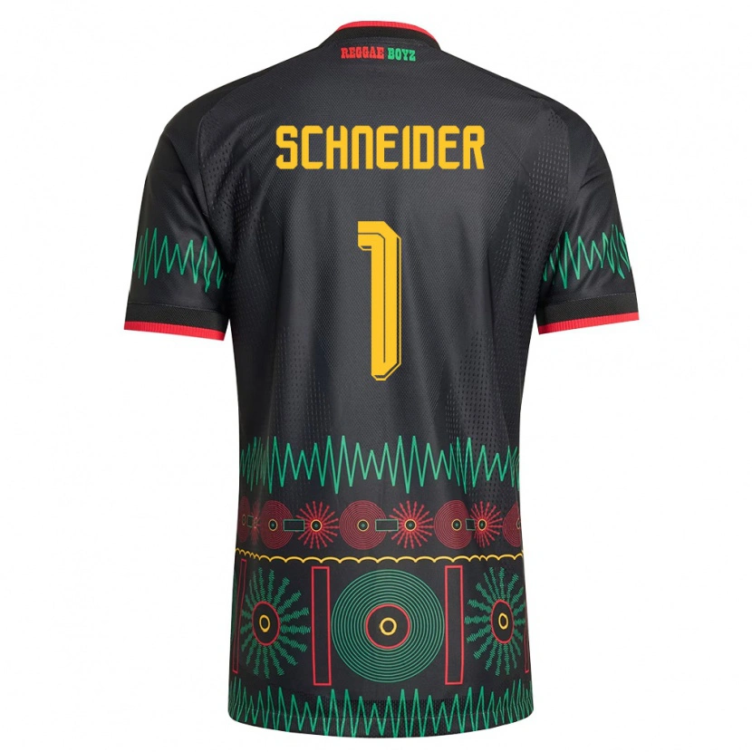 Danxen Kid Jamaica Sydney Schneider #1 Black Red Yellow Away Jersey 26-28 T-Shirt