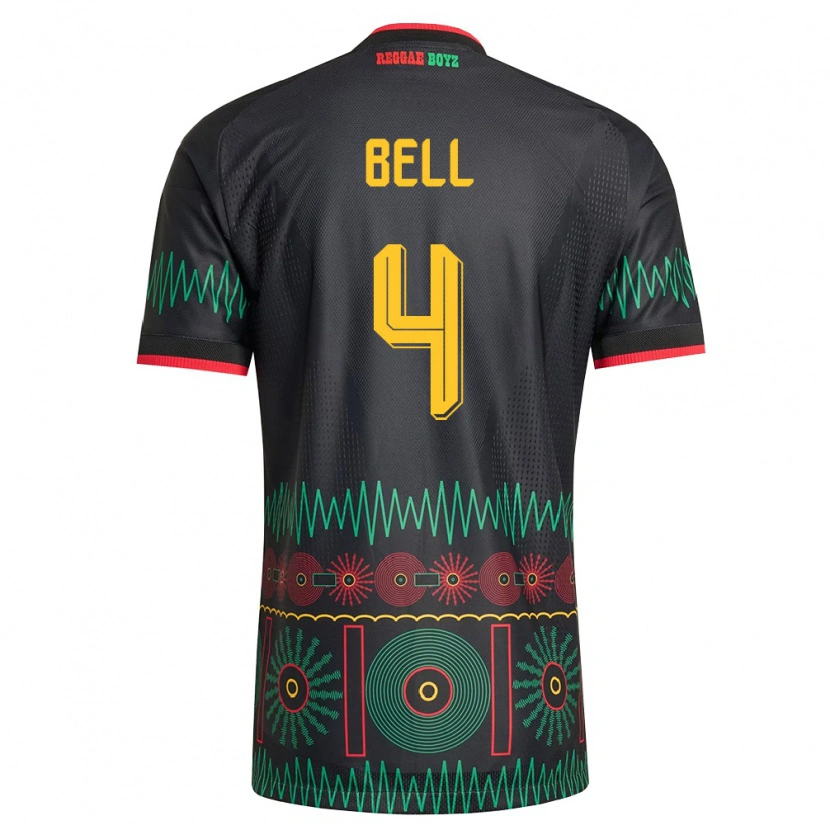 Danxen Kid Jamaica Amari'i Bell #4 Black Red Yellow Away Jersey 26-28 T-Shirt