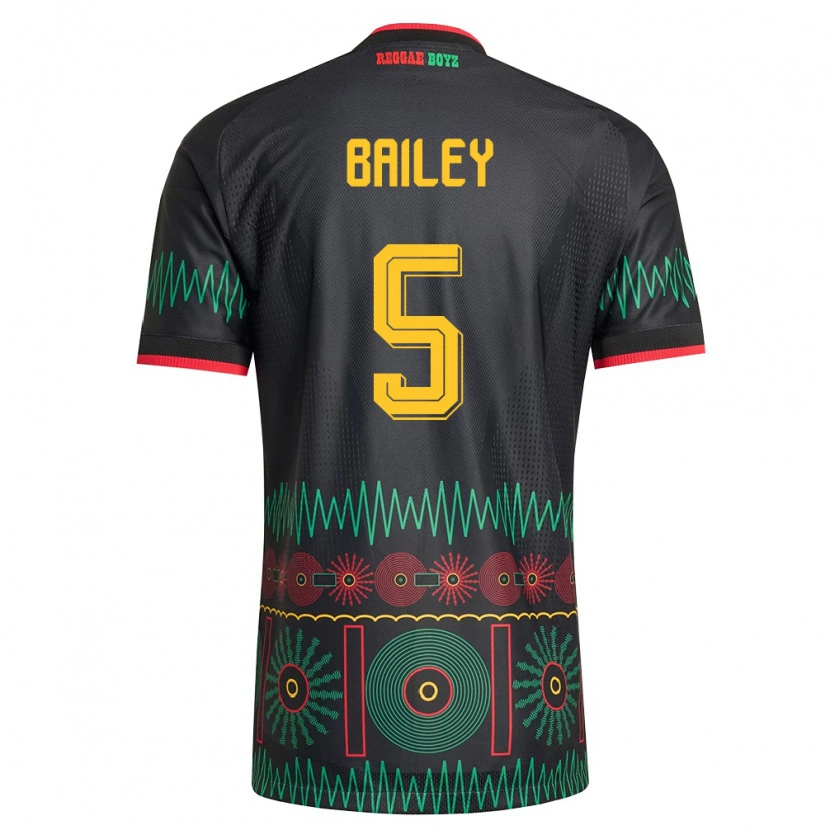 Danxen Kid Jamaica Jade Bailey #5 Black Red Yellow Away Jersey 26-28 T-Shirt