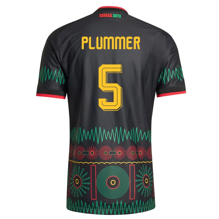 Danxen Kid Jamaica Konya Plummer #5 Black Red Yellow Away Jersey 26-28 T-Shirt