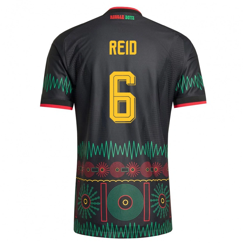 Danxen Kid Jamaica Lauren Reid #6 Black Red Yellow Away Jersey 26-28 T-Shirt