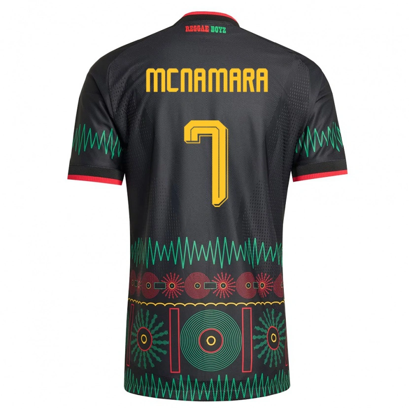 Danxen Kid Jamaica Peyton Mcnamara #7 Black Red Yellow Away Jersey 26-28 T-Shirt