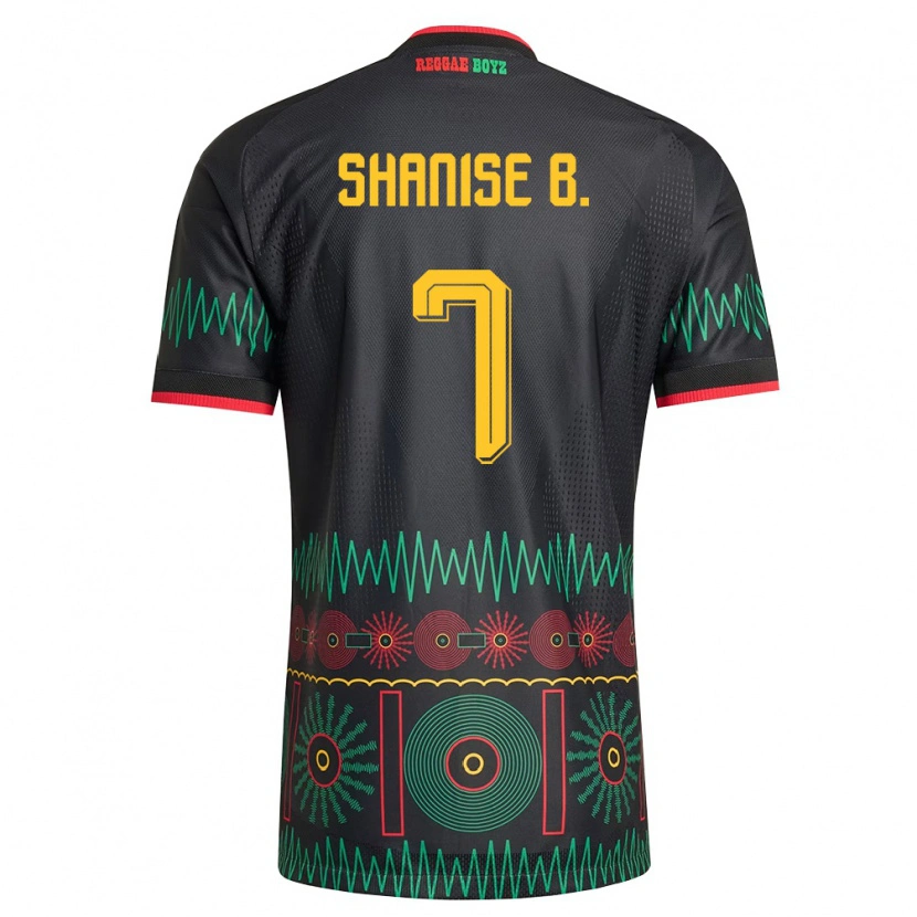 Danxen Kid Jamaica Shanise Buckley #7 Black Red Yellow Away Jersey 26-28 T-Shirt