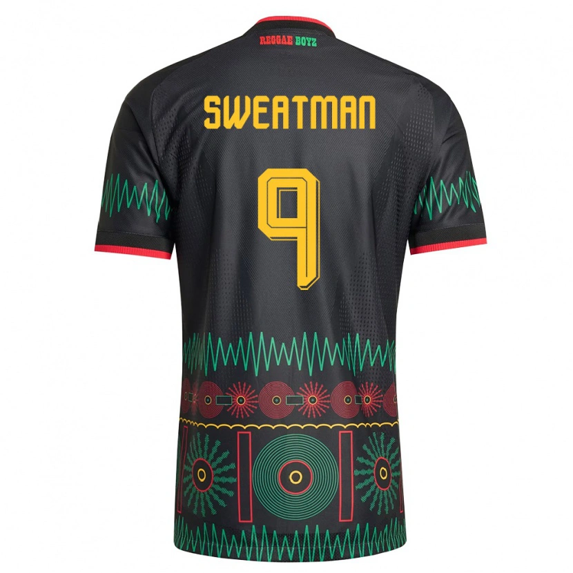 Danxen Kid Jamaica Marlo Sweatman #9 Black Red Yellow Away Jersey 26-28 T-Shirt