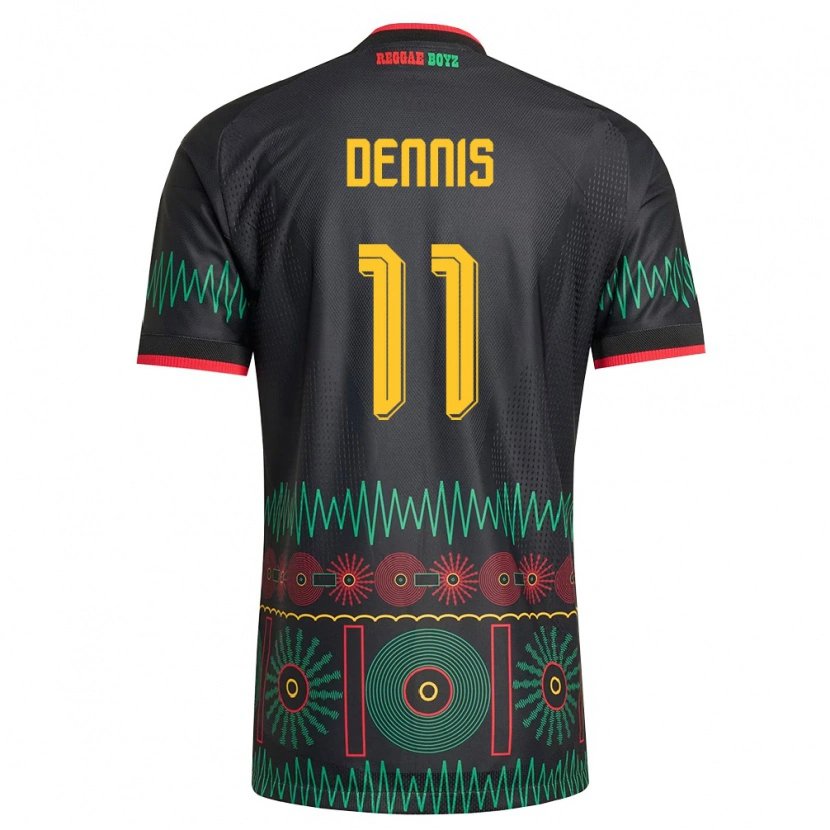 Danxen Kid Jamaica Jamoy Dennis #11 Black Red Yellow Away Jersey 26-28 T-Shirt