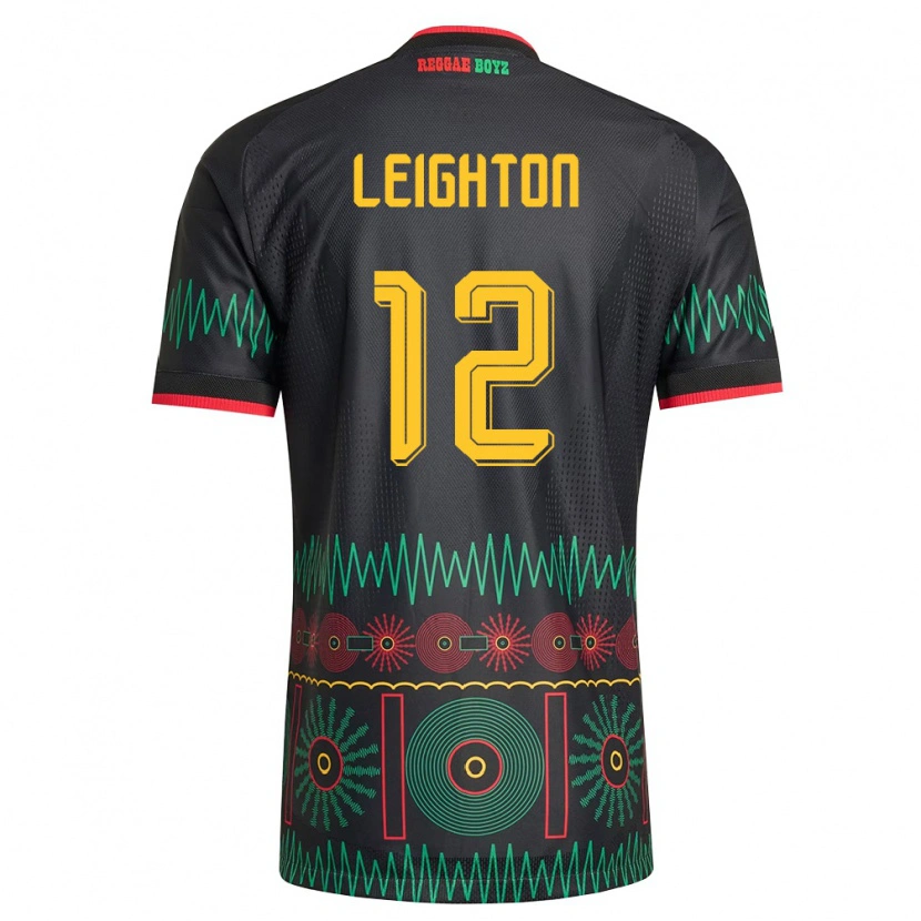 Danxen Kid Jamaica Sean Leighton #12 Black Red Yellow Away Jersey 26-28 T-Shirt