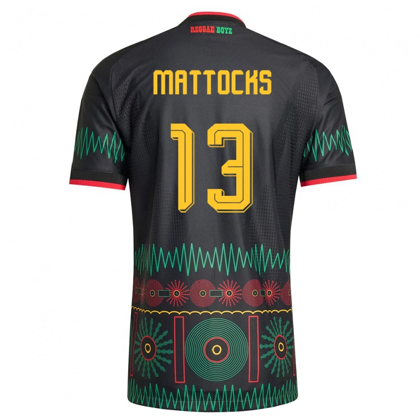 Danxen Kid Jamaica Kemal Mattocks #13 Black Red Yellow Away Jersey 26-28 T-Shirt