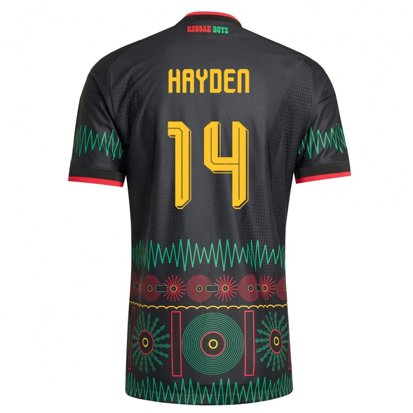 Danxen Kid Jamaica Isaac Hayden #14 Black Red Yellow Away Jersey 26-28 T-Shirt
