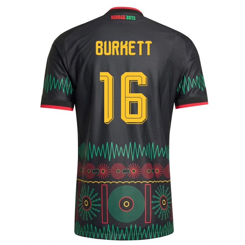 Danxen Kid Jamaica Brian Burkett #16 Black Red Yellow Away Jersey 26-28 T-Shirt