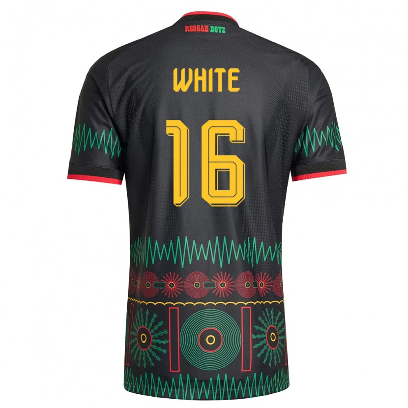 Danxen Kid Jamaica Dario White #16 Black Red Yellow Away Jersey 26-28 T-Shirt