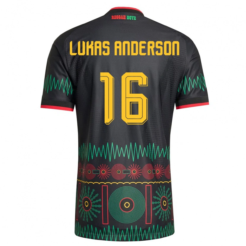 Danxen Kid Jamaica Lukas Anderson #16 Black Red Yellow Away Jersey 26-28 T-Shirt