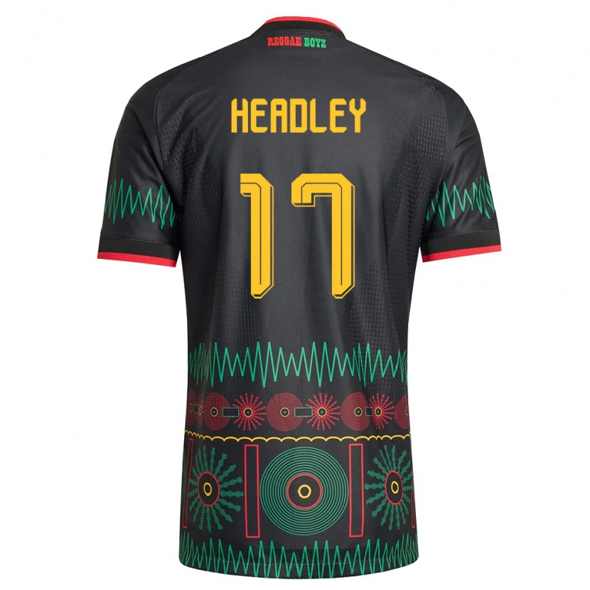 Danxen Kid Jamaica Santana Headley #17 Black Red Yellow Away Jersey 26-28 T-Shirt