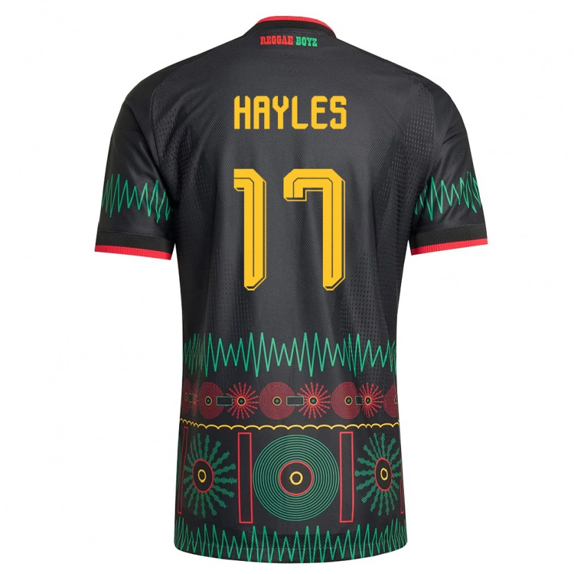 Danxen Kid Jamaica Justin Hayles #17 Black Red Yellow Away Jersey 26-28 T-Shirt