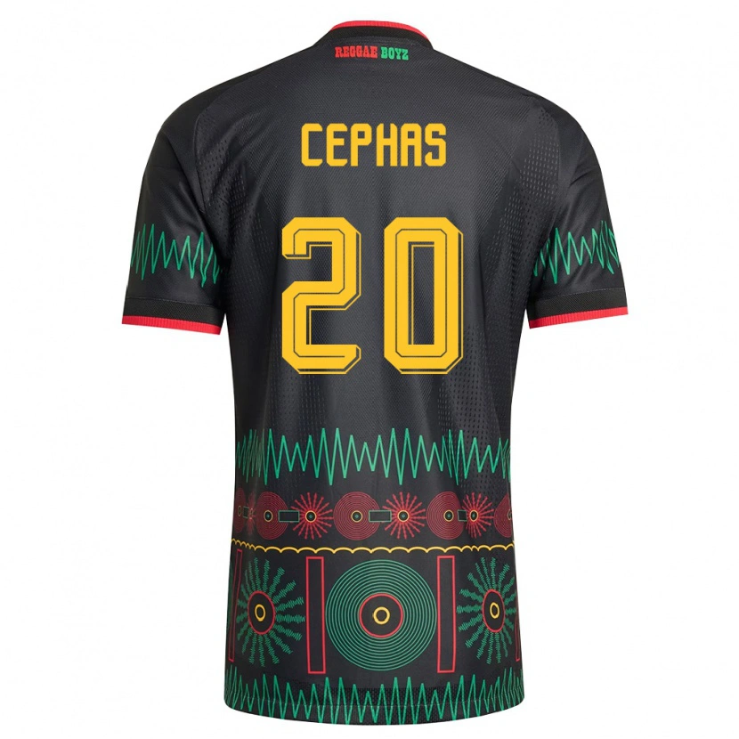 Danxen Kid Jamaica Renaldo Cephas #20 Black Red Yellow Away Jersey 26-28 T-Shirt
