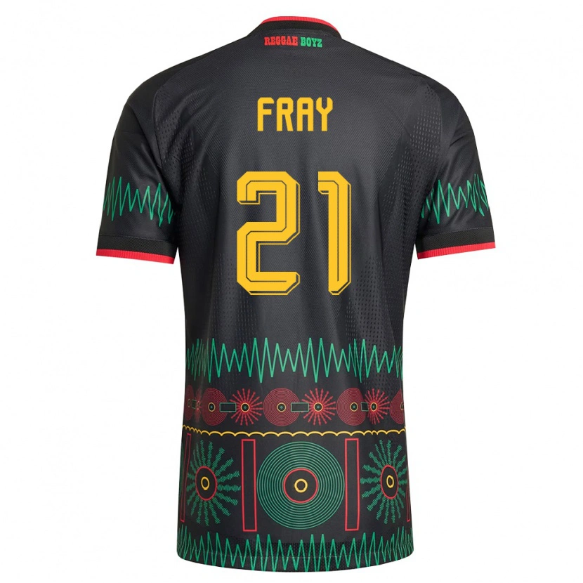 Danxen Kid Jamaica Ian Fray #21 Black Red Yellow Away Jersey 26-28 T-Shirt