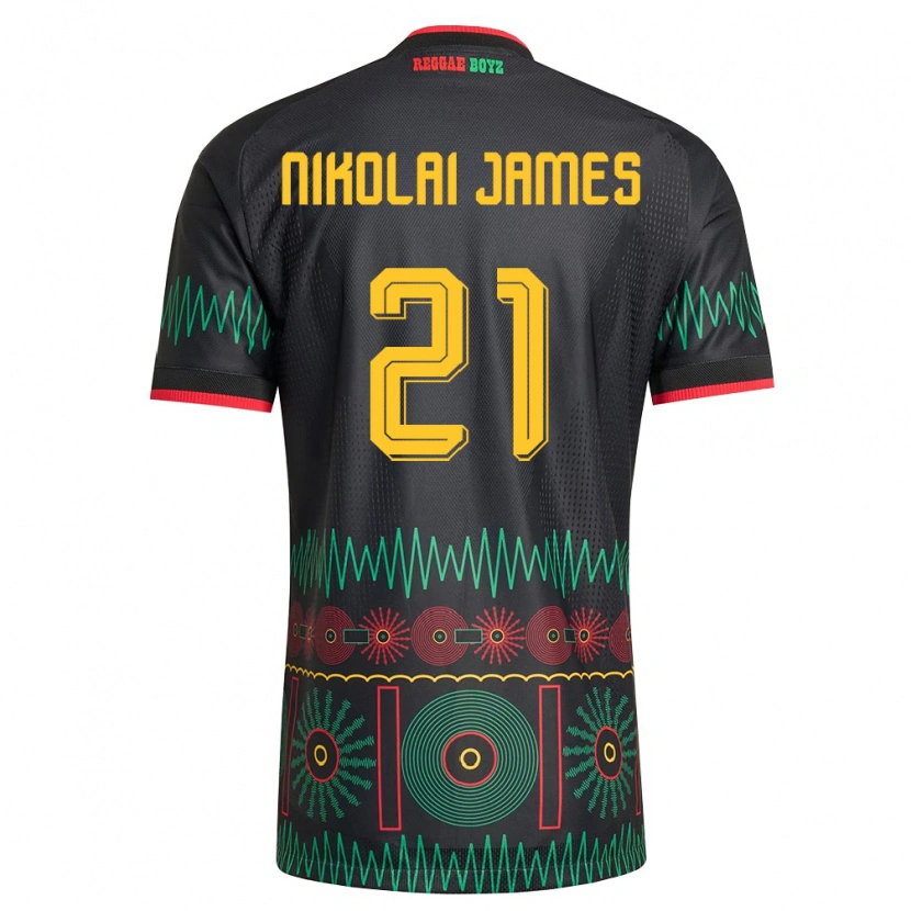 Danxen Kid Jamaica Alex Nikolai James #21 Black Red Yellow Away Jersey 26-28 T-Shirt
