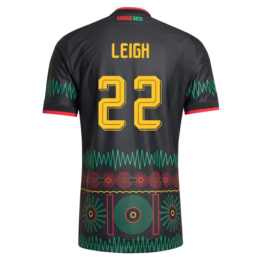 Danxen Kid Jamaica Greg Leigh #22 Black Red Yellow Away Jersey 26-28 T-Shirt
