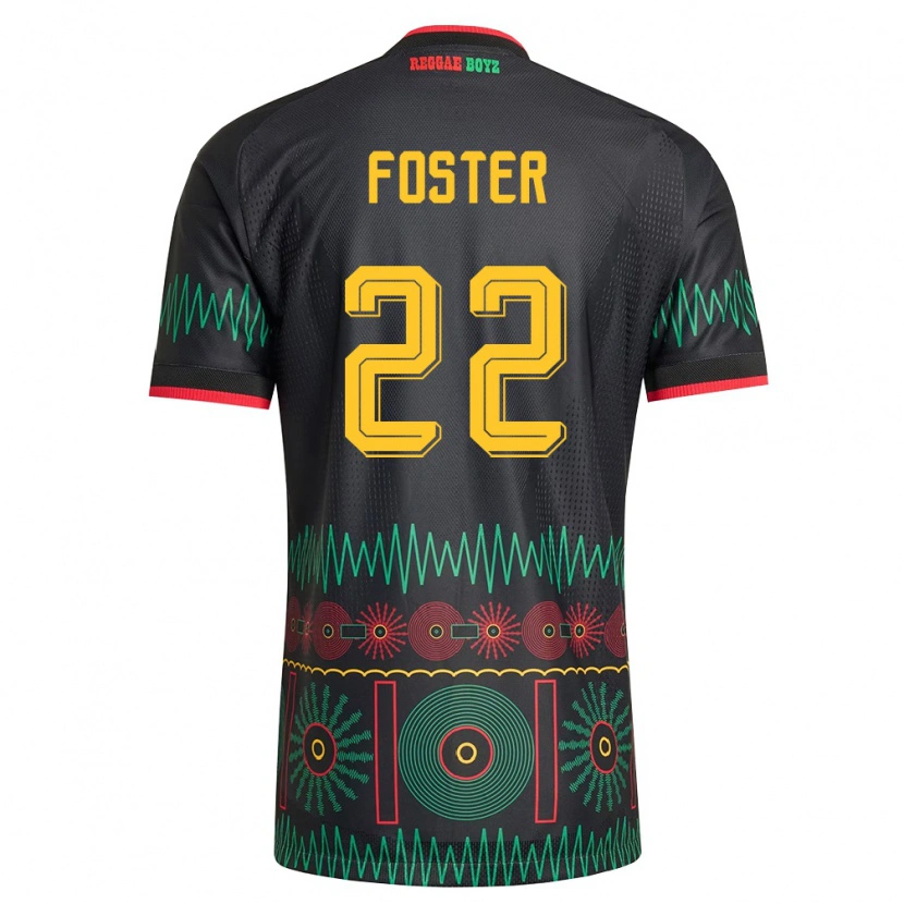 Danxen Kid Jamaica Shanise Foster #22 Black Red Yellow Away Jersey 26-28 T-Shirt