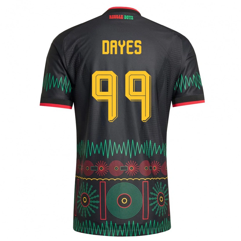 Danxen Kid Jamaica Malikae Dayes #99 Black Red Yellow Away Jersey 26-28 T-Shirt