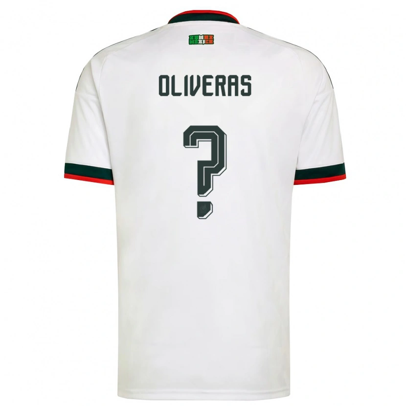 Danxen Kid Mexico Róbert Oliveras #0 White Burgundy Green Away Jersey 26-28 T-Shirt