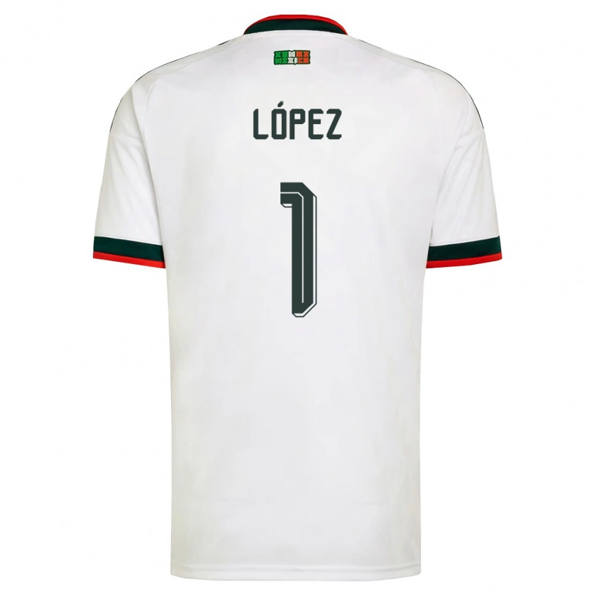 Danxen Kid Mexico Santiago López #1 White Burgundy Green Away Jersey 26-28 T-Shirt