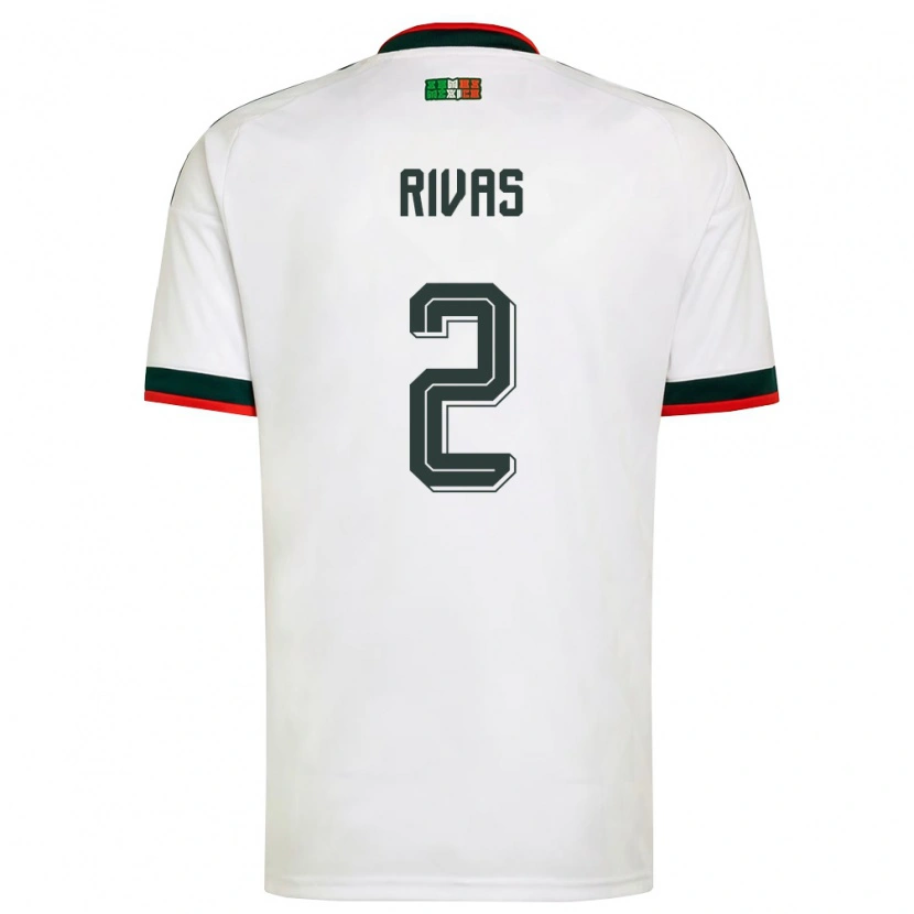 Danxen Kid Mexico Jesus Rivas #2 White Burgundy Green Away Jersey 26-28 T-Shirt
