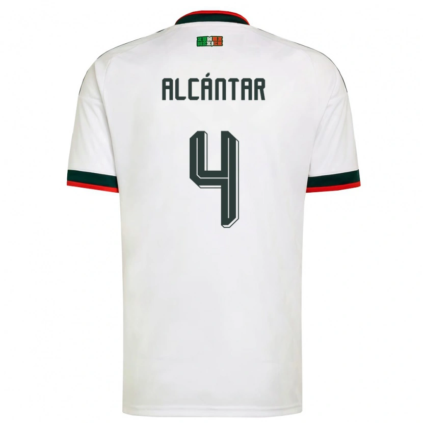 Danxen Kid Mexico Jesus Alcantar #4 White Burgundy Green Away Jersey 26-28 T-Shirt