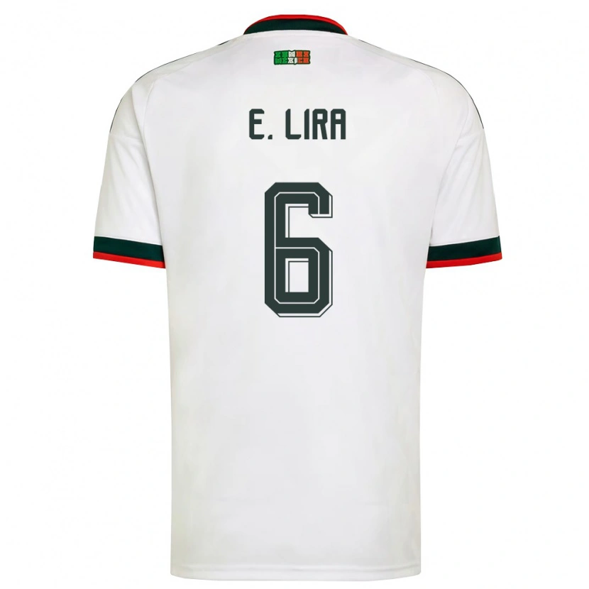 Danxen Kid Mexico Érik Lira #6 White Burgundy Green Away Jersey 26-28 T-Shirt