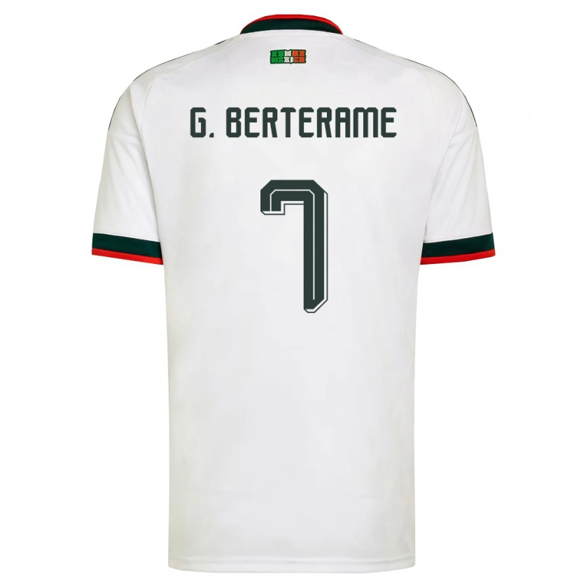 Danxen Kid Mexico Germán Berterame #7 White Burgundy Green Away Jersey 26-28 T-Shirt