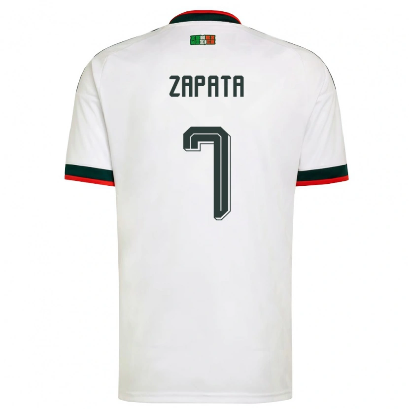 Danxen Kid Mexico Angel Zapata #7 White Burgundy Green Away Jersey 26-28 T-Shirt