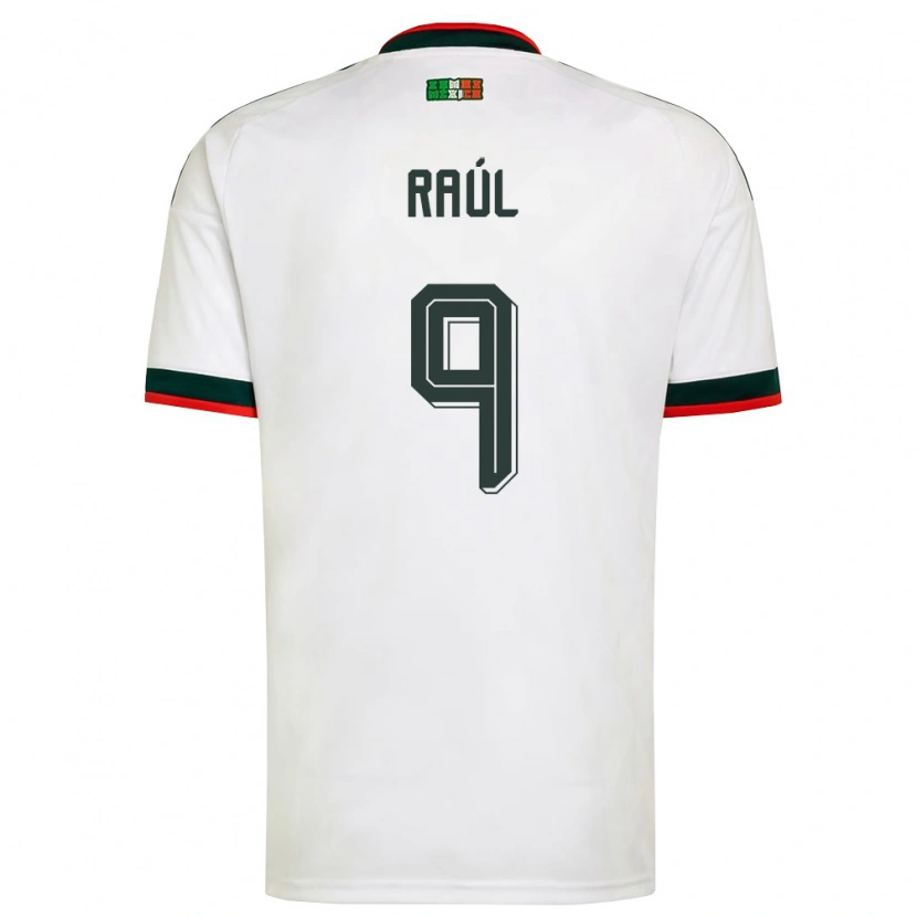 Danxen Kid Mexico Raúl Jiménez #9 White Burgundy Green Away Jersey 26-28 T-Shirt
