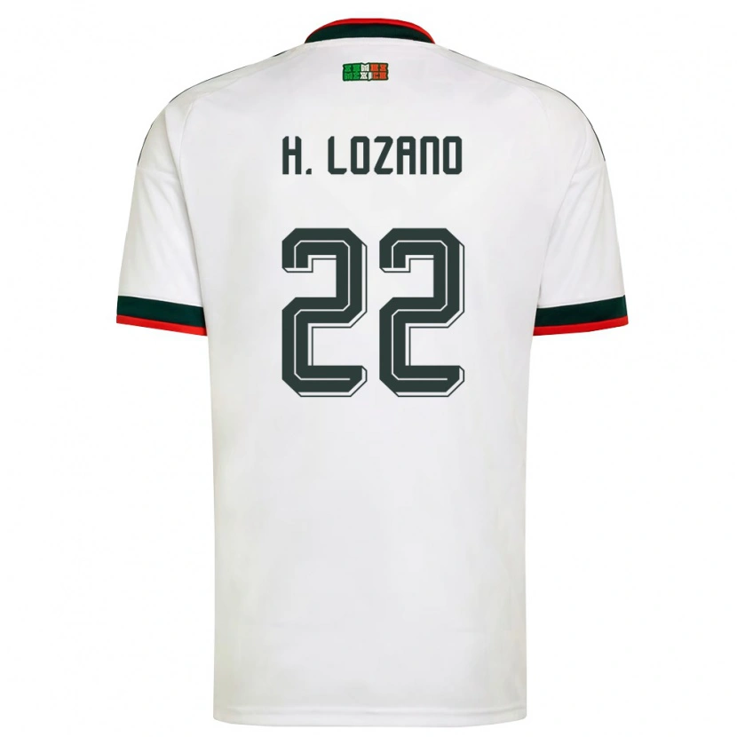Danxen Kid Mexico Hirving Lozano #22 White Burgundy Green Away Jersey 26-28 T-Shirt
