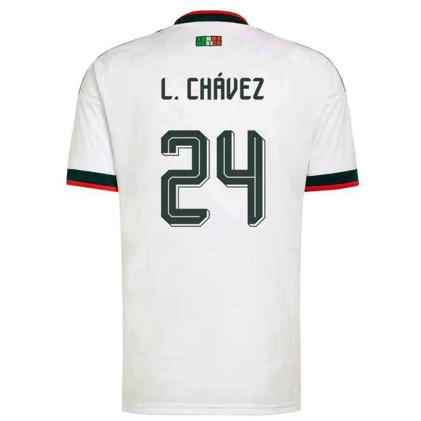 Danxen Kid Mexico Luis Chávez #24 White Burgundy Green Away Jersey 26-28 T-Shirt