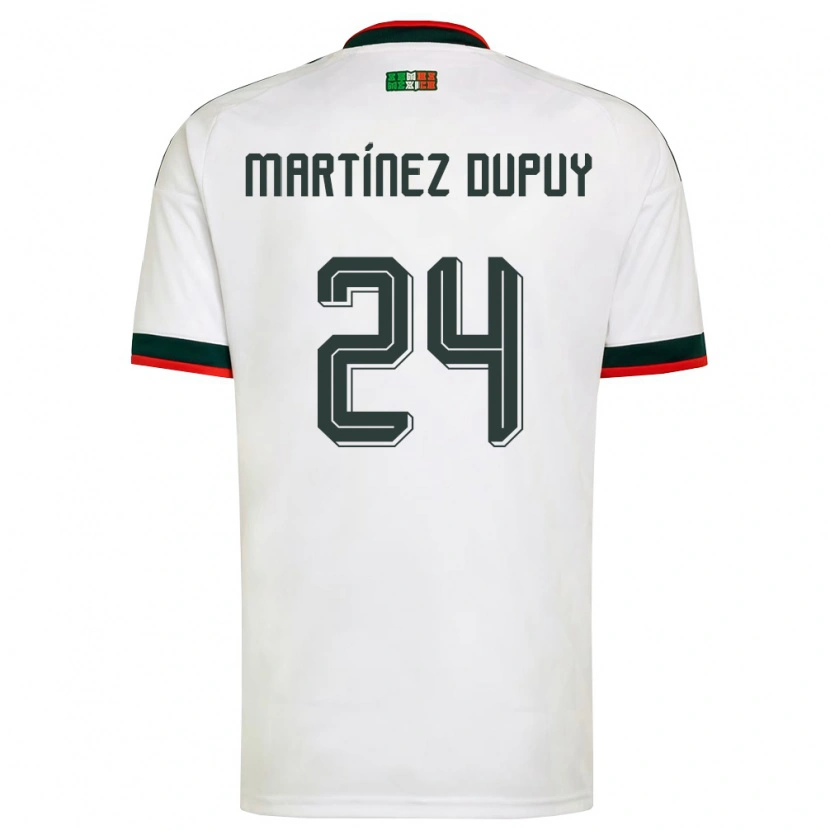 Danxen Kid Mexico Luca Martínez Dupuy #24 White Burgundy Green Away Jersey 26-28 T-Shirt